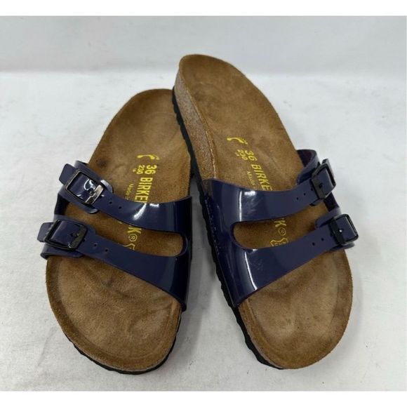 Birkenstock Shoes - Birkenstocks Womens Ibiza Purple Leather Adjustable Strap Slide Sandals Size 36